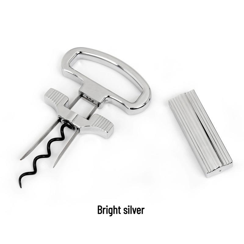 JUSTINLAU 2-in-1 Wine Bottle Opener Stainless Steel Open The Wine Cork Household Wine Stopper Clamp Steel Needle Bottle Opener