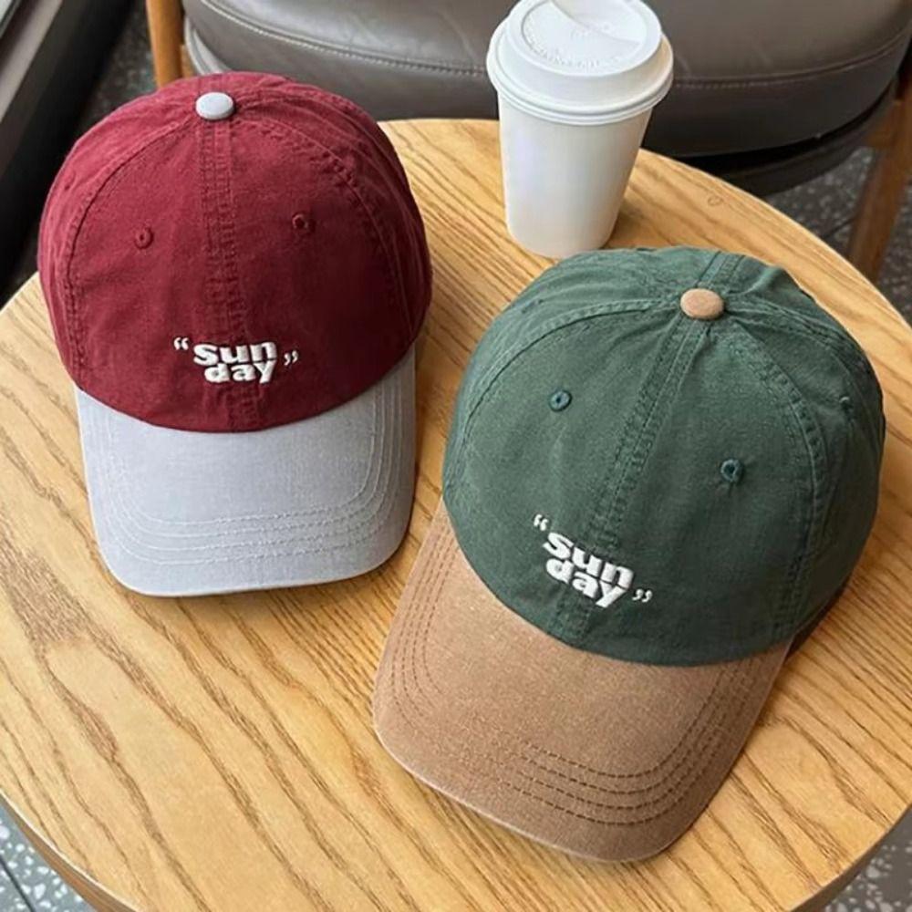 Adjustable Letter Embroidery Baseball Hat Cotton Teenagers Hat Vintage Baseball Cap for Men Women