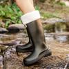 Женские хлопковые дождевики, модные высокие нескользящие резиновые сапоги, верхняя одежда, длинная обувь для ручья, водные сапоги, всесезонные водные сапоги, обувь для кемпинга