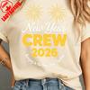 hello 2026 Crew happy New Year Party Sublimation Adult Shirt Design Glitter Gold Text Digital Download printed Tshirt tops
