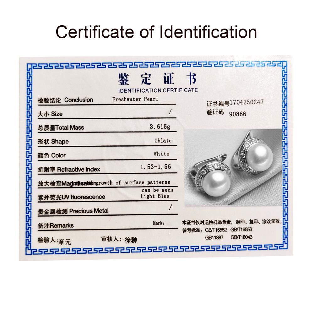 seniko 8-9mm Natural Freshwater Pearl Earrings Fashion Cubic Zirconia Clip Earrings For Women Girl Gift