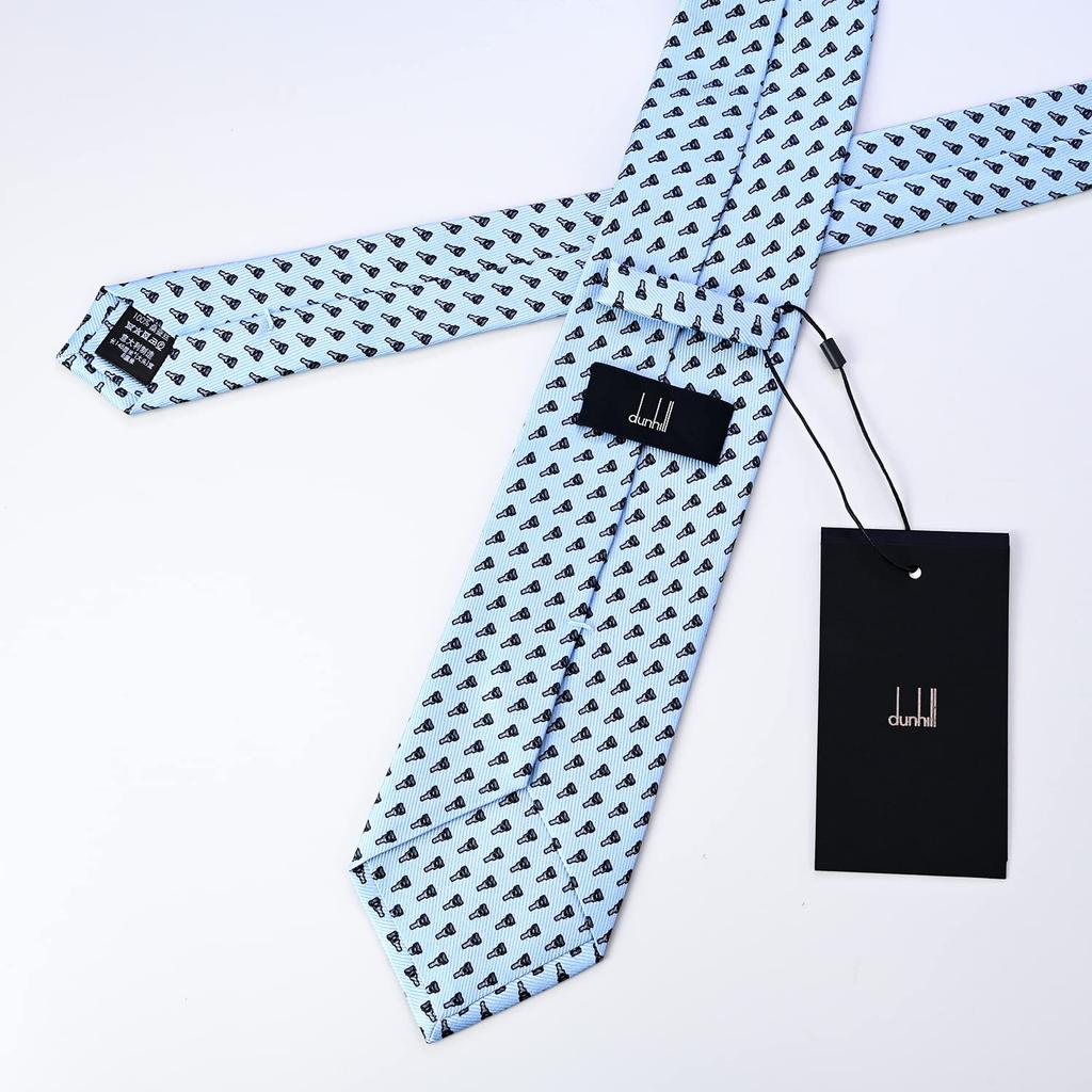 Dunhill Light Blue 8cm Made In Italy Men's Tie, Wide, 100% Silk, Lock, 22FPTP1X9450, [Product Code 22FPTP1X9450]