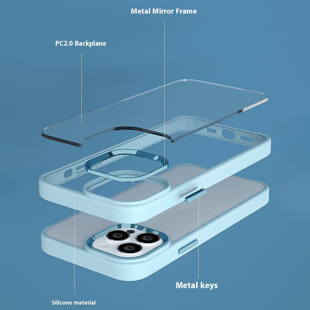 For iPhone 16 Pro Clear Phone Case PC+Silicone Shockproof Back Cover