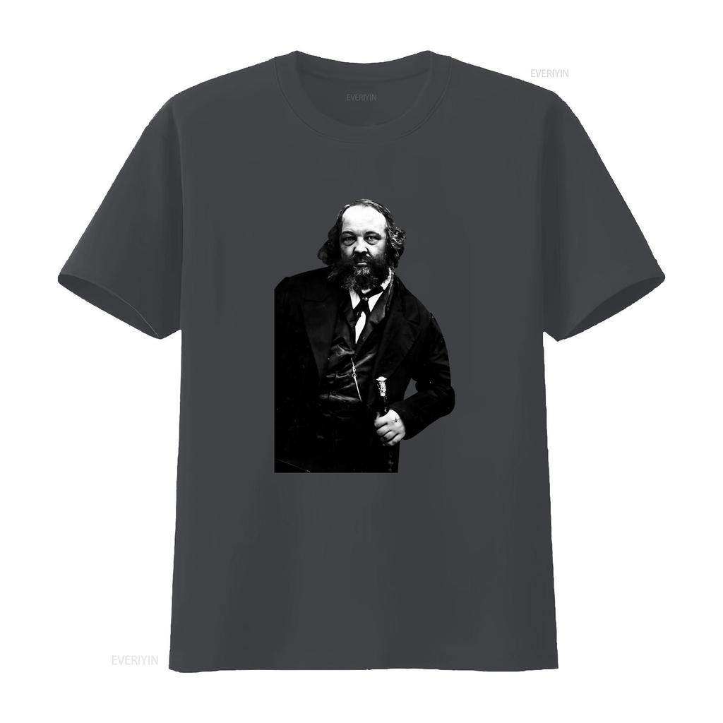 Mikhail Bakunin Anarchia Vintage Style T Shirt for Men and Women Unique Historical Figure Print High Quality Fabric vintage