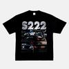 2024 RWB Car Black and White Short Sleeve JDM Car Culture T-shirt Hip Hop American Small Neckline Hiphop Top Vintage