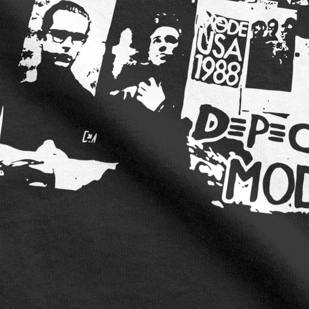 Футболки Fun Depeches Cool Modes для мужчин, футболки с круглым вырезом из чистого хлопка, футболки с коротким рукавом, одежда с принтом