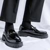 Мужские повседневные кожаные туфли на толстой подошве для офиса, отдыха, бизнеса, мужская брендовая официальная обувь, свадебные туфли-лоферы без застежек