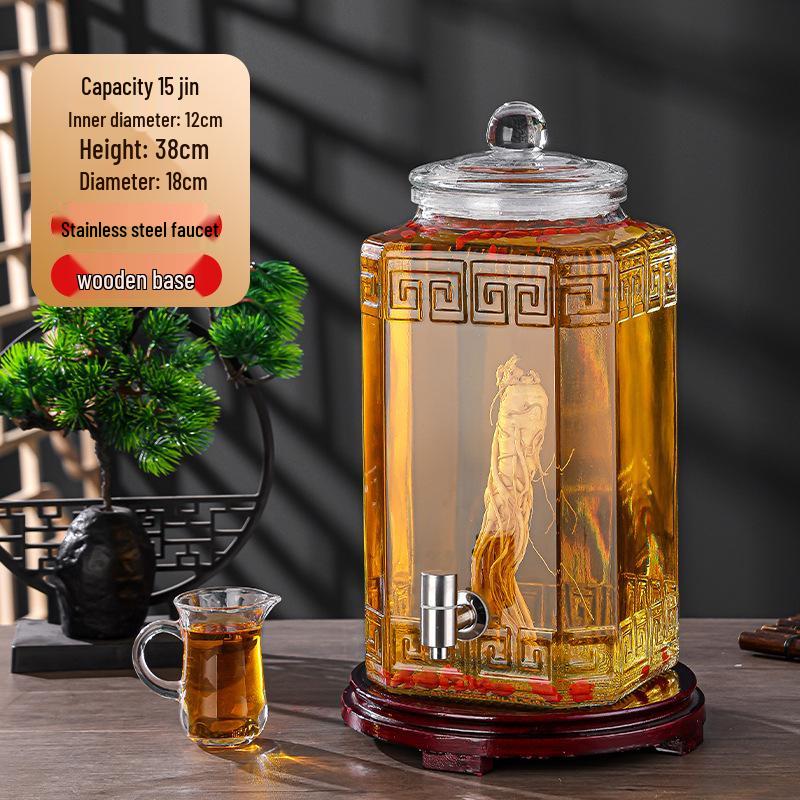 Роскошная герметичная банка для настаивания вина и байцзю с краном для домашнего использования