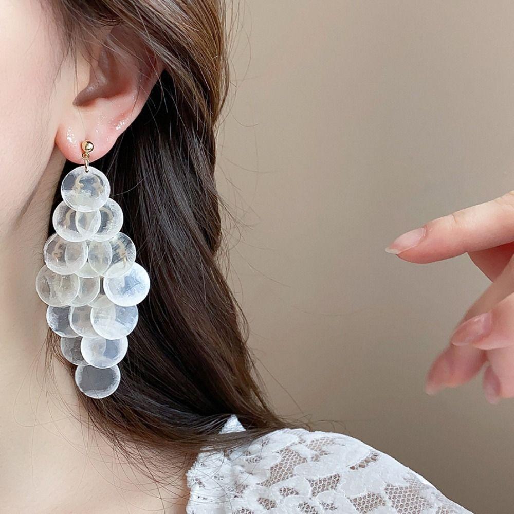 Light Luxury Shell Earring Elegant Exaggerated Earring Tassel Drop Earring Seaside Vacation