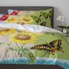 Flower Sunflower Butterfly Postmark Duvet Cover With Pillow Case Custom 3pcs Bedding Set Quilt Cover Double Bed Home Textile