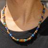Men's Bohemian Stone & Coconut Wood Beaded Beach Necklace