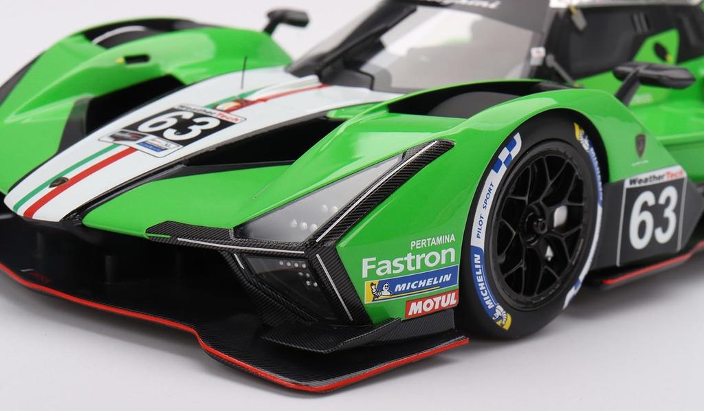 TOP SPEED Scale Lamborghini SC63 IMSA Sebring 12 Hours 2024 Iron Lynx Finished Model TS0584 1/18 #63