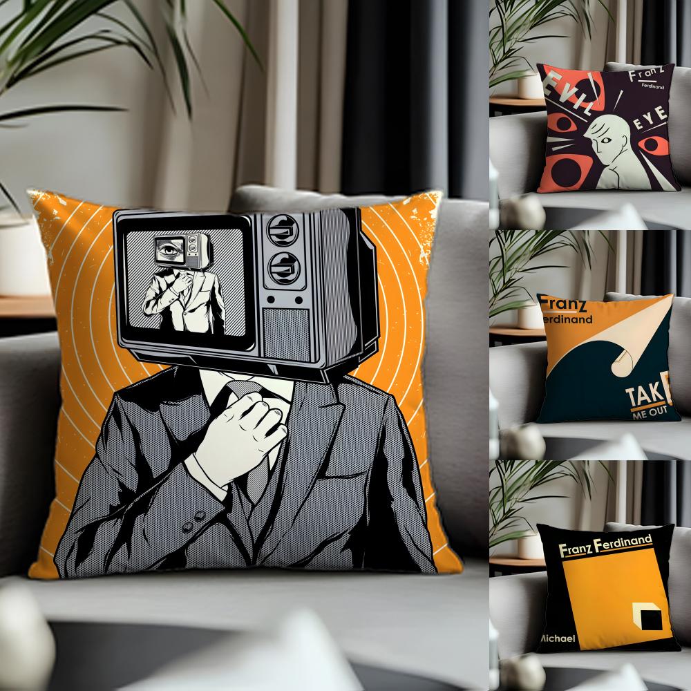 Hot Ffranz Ferdinandiou Cushion Cover Antidustmite Pillowcase Invisible Zipper Silky Short Plush Sofa Cushion Cover