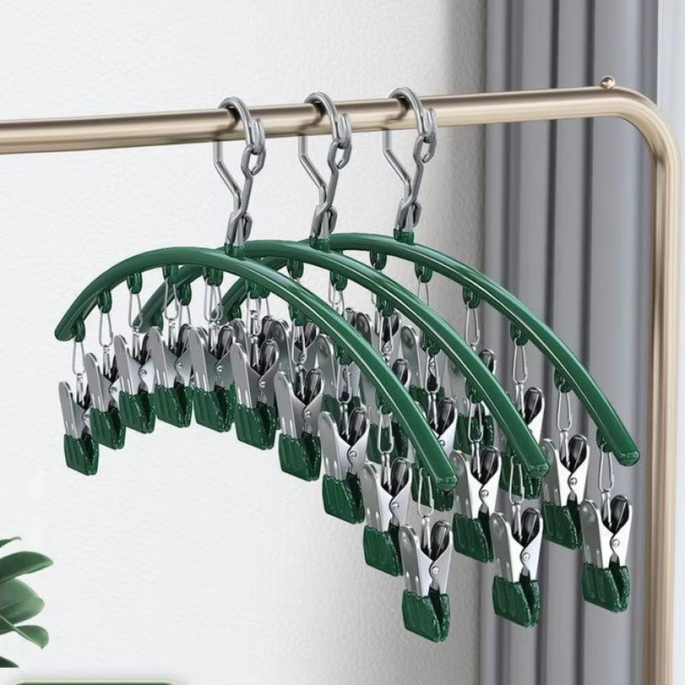 Stainless Steel Drying Rack With 10 Hold Clips Yoga Pants Hanger New Leggings Organizer for Home