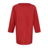 Women's Fashionable Casual Pleated  V Neck Solid Color Seven Quarter Sleeve T-shirt Top
