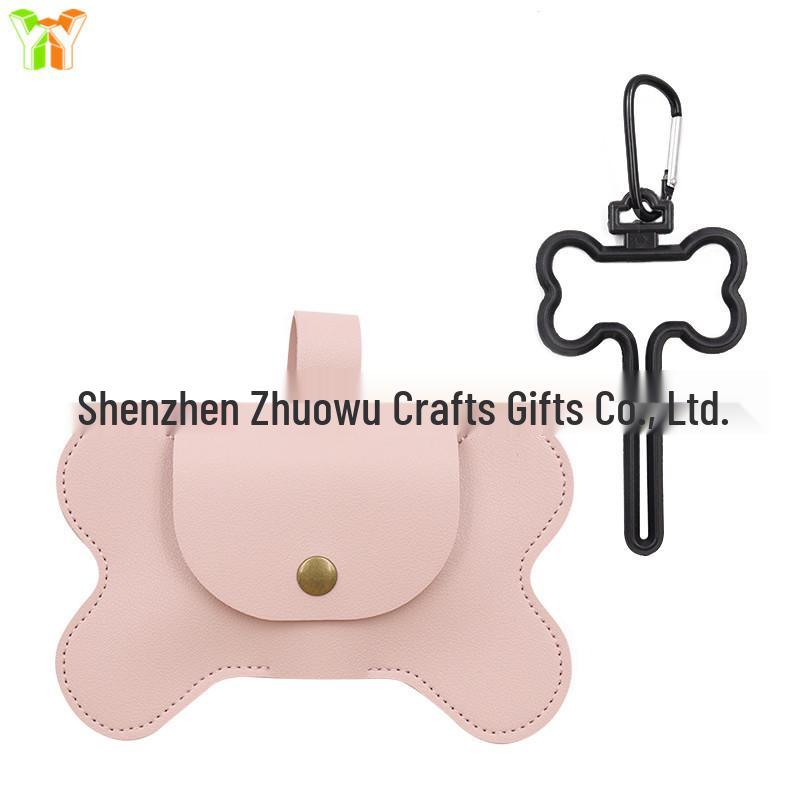 Spot PU Leather Bone-Shaped Pet Waste Bag Dispenser for Cats and Dogs