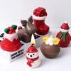 Christmas Sock Candle Mold Like Design with Red Non-Toxic Silicone Candle/Soap/Ornament Mold for DIY Holiday Decorations