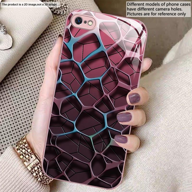 Абстрактное геометрическое искусство Для iPhone 17 Air 16 E 15 14 13 Plus 12 mini 17 Pro Max 11Pro XR Xs X 7 8 11 Закаленное Стекло Чехол для Телефона