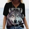 Летняя женская футболка Animal Wolf Clothing 3D Printed T Shirt