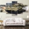 5 Panel Tank War Canvas Printed Painting For Living Room Wall Decor HD Picture Artworks Poster1 No Frame