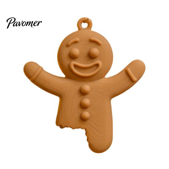 Festive Home Accents 3D Printed Christmas Gingerbread Man Hanging Ornament, Tree Fireplace Decor Pendant, Decoration for Holiday Party Supplies Small