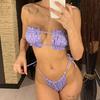 Сексуальный бандо, бразильский купальник-бикини, женский купальник, женский комплект бикини, плиссированный купальный костюм