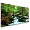 Three Piece Picture Canvas Print Forest Rock Waterfall