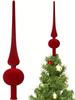 Christmas Tree Topper Plug In Christmas Tree Ornament Multi-Purpose Tip-Shaped Flocked Tree Topper for Indoor Outdoor Treetop