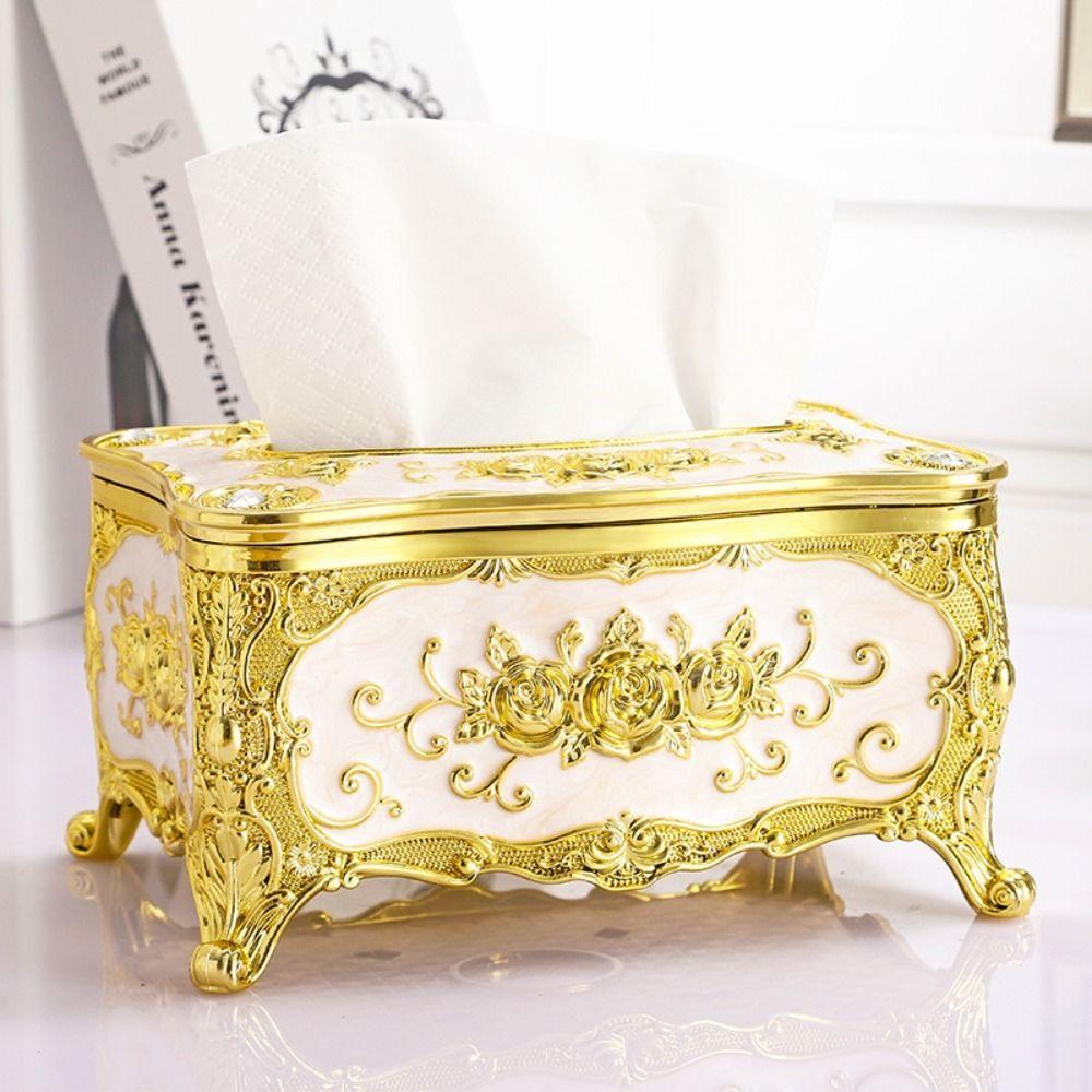 Light Luxury Napkin Holder European Style Desktop Tissue Box Tissue Box Holder Restaurants