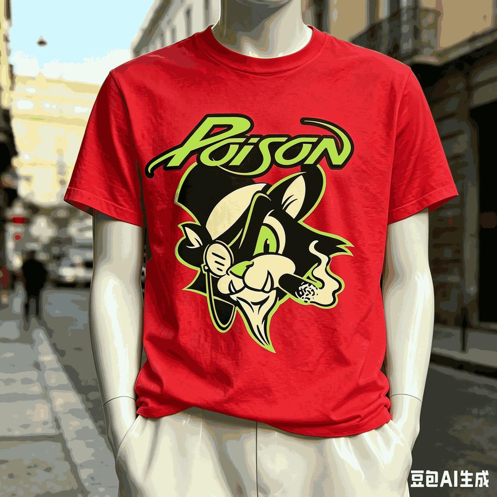 Футболка Poison Band Мировой Тур Унисекс Мода Винтаж Хип-Хоп Уличная Одежда Мужские Футболки Оверсайз Унисекс Харадзюку Хип-Хоп Мягкая