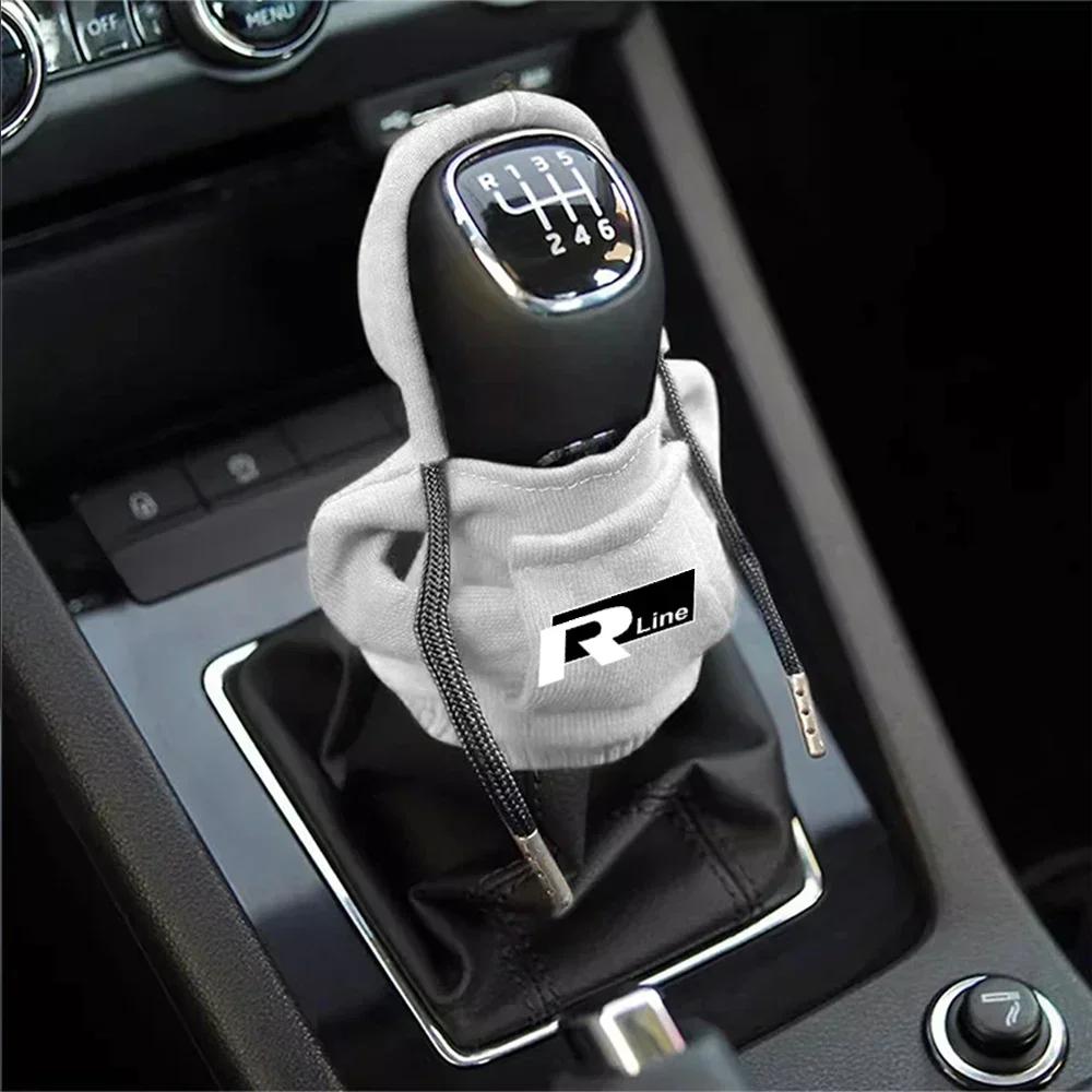 1/2Pcs Hoodie Car Gear Shift Cover Handle Kit Gear Shift Sweatshirt Decoration For Volkswagen VW R Line Tiguan Golf Jetta Passat