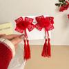2 шт. новогодний головной убор детский бант шпилька для волос китайский стиль парик коса шпилька ханьфу боковой зажим для девочек