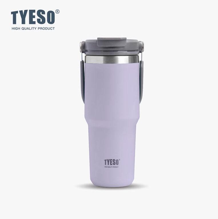 TYESO 600 мл Автомобильная кружка-термос для кофе, бутылка-термос из нержавеющей стали, вакуумная колба с трубочкой, термокружка для активного отдыха, для горячих и холодных напитков