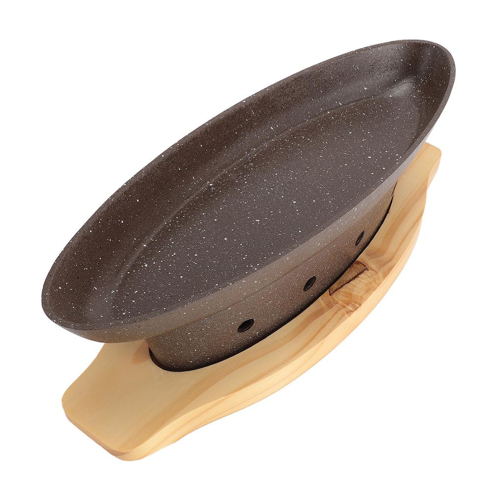 Сковорода-гриль для плиты в форме лодки из алюминиевого сплава с антипригарным покрытием для рыбы и спиртовой плитой для