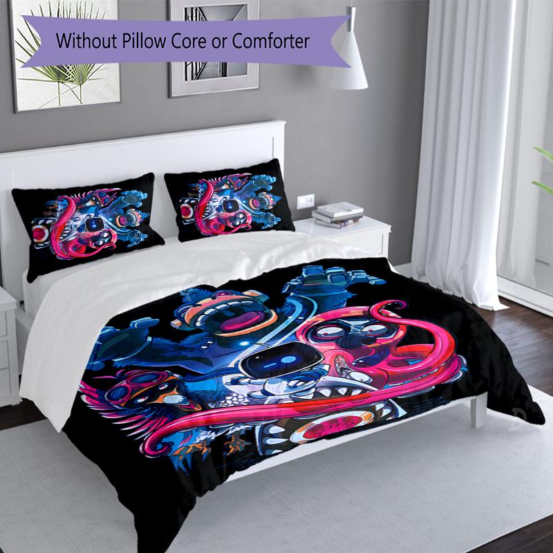 3pcs Astro Bot2 pattern bedding set duvet cover set includes duvet cover &pillowcases, perfect all season bedroom decoration & gift