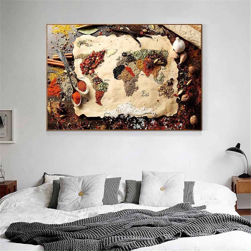 Картина с едой, пшеничный хлеб, кофе, настенная живопись, кухонный декор, плакаты на скандинавскую тему и принты, посуда, настенная живопись, холст, искусство