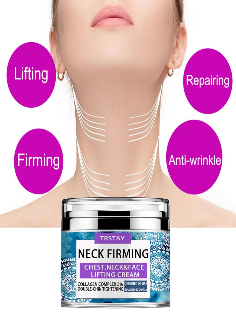 Neck Firming Cream - Double Chin Reducer - Retinol & Collagen Skin Tightening Cream - Anti-Aging Moisturizer for Neck