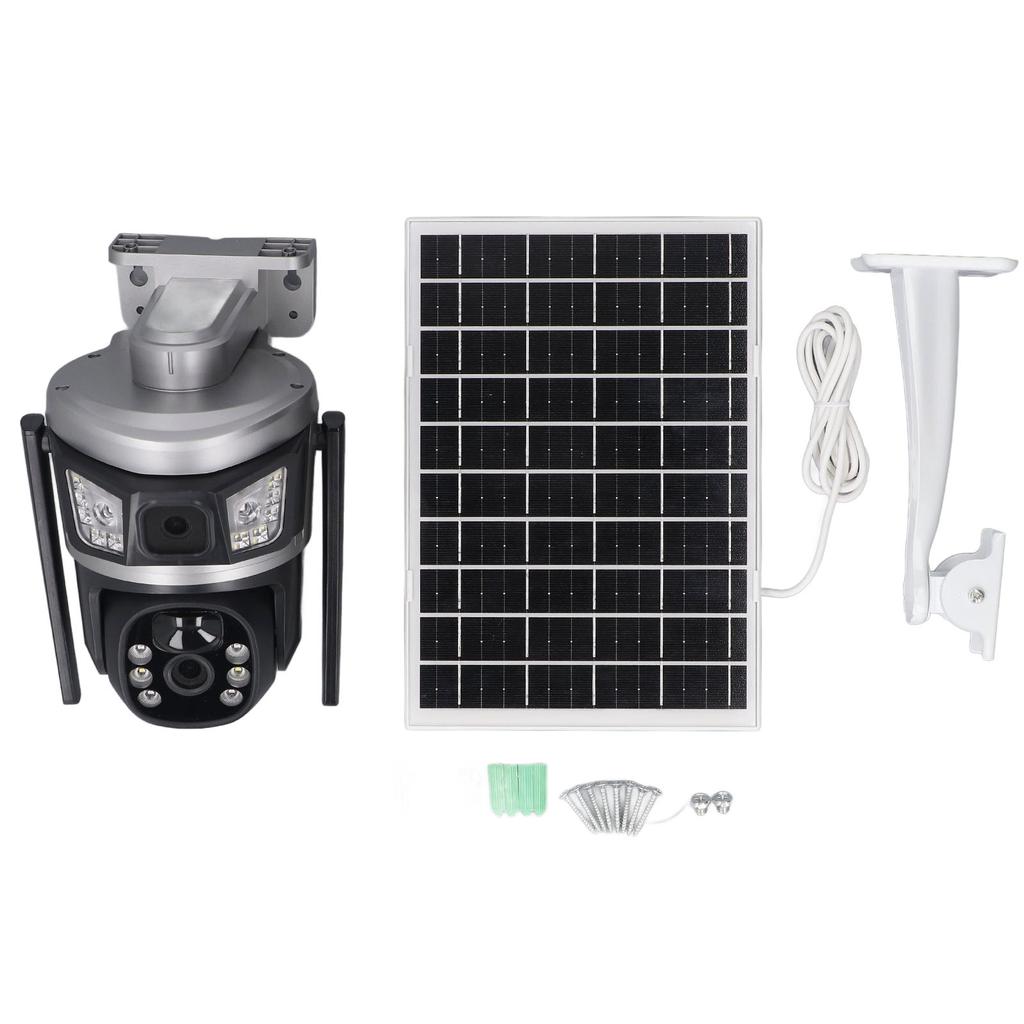 Wireless Outdoor Security Camera with 7.5W Solar Panel 4MP PTZ 360 Deg View Support 4G Motion