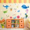 Cartoon Underwater World Wall Stickers Kids Bedroom Bathroom Fish Decals Removable Art Murals PVC Wallpaper Decor