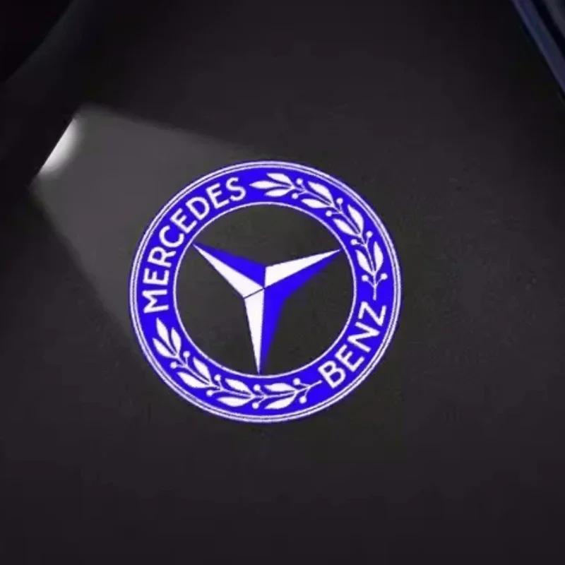 Car Sticker For Benz AMG 2pcs LED Car Doo Projection Welcome Lamp logo light For Mercedes Benz Maybach S Class W221 W222 W223 S