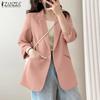 Women Notched Lapel Casual Long Sleeve Thin Cardigan Tops