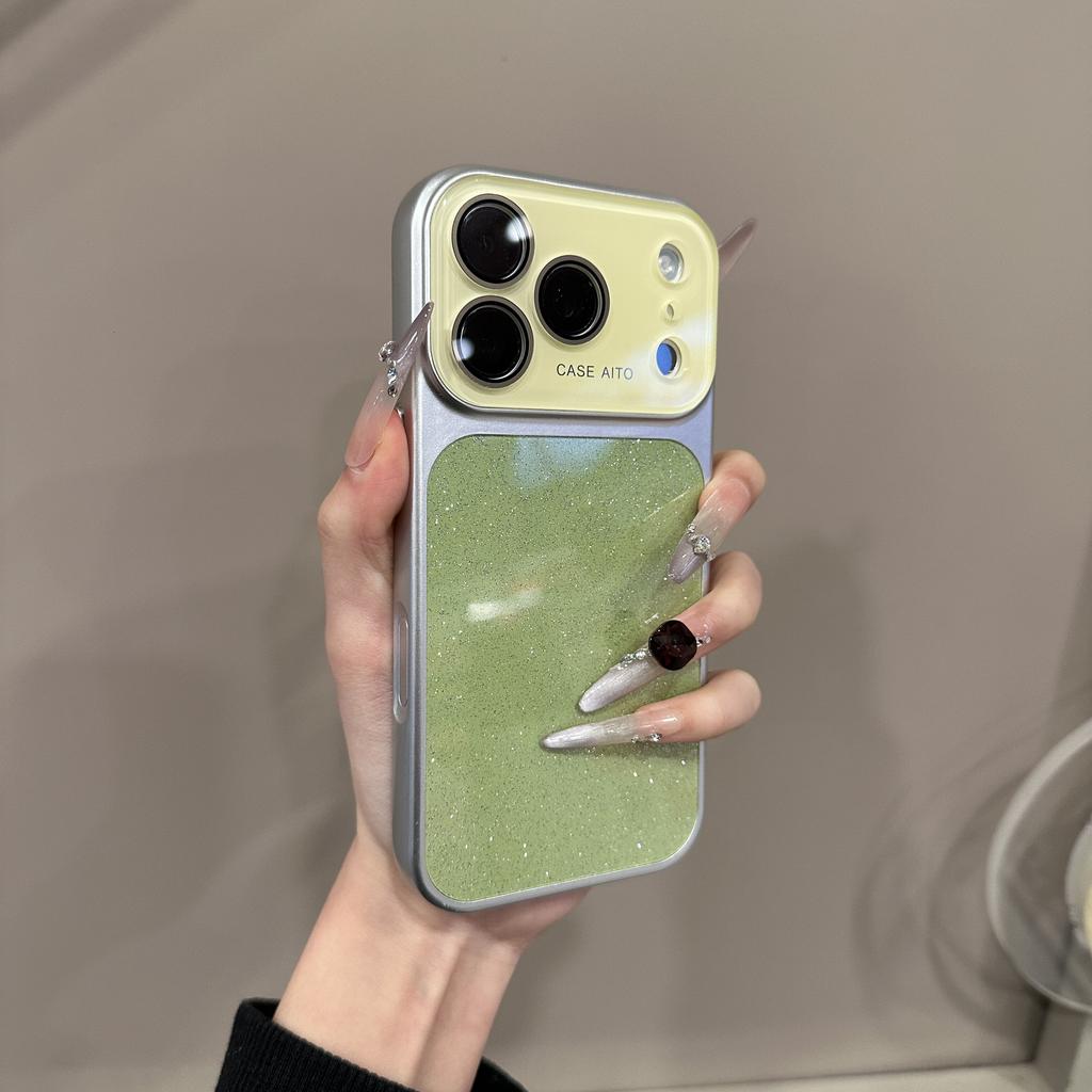 Чехол с блестками, большим прозрачным окном и градиентом для For Iphone 17 16 1 Pro Max 14 13, Защита камеры, Блестящий, Цветной, Ударопрочный чехол