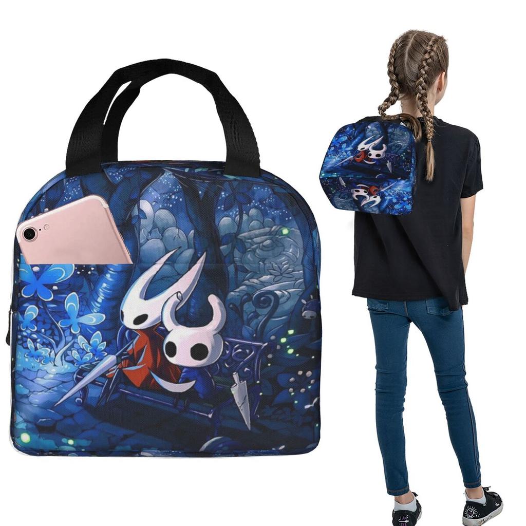 Hollow Knight Insulated Lunch Bag for Women Children Portable Food Boxes Thermal Lunch Box Tote