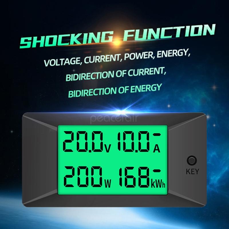 Newest 0-300V Shunt Bulit-In DC Digital Battery Tester Bidirectional Ammeter Voltmeter Power Energy Watt Meter