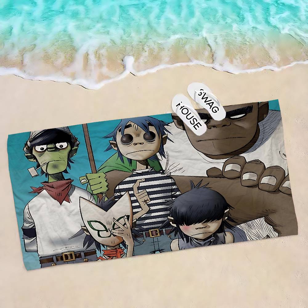 Музыкальная Крутая Группа G-Gorillaz Микрофибра Печатное Пляжное Полотенце Альпинизм Йога Пляж Плавание Бег Впитывающее Мягкое Полотенце
