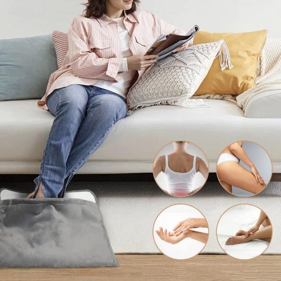 Electric Foot Warmer Fast Heating Extra Large Pad Constant Temperature Auto Shut-Off Detachable Easy To Clean Double-Side Feet Heating Pad