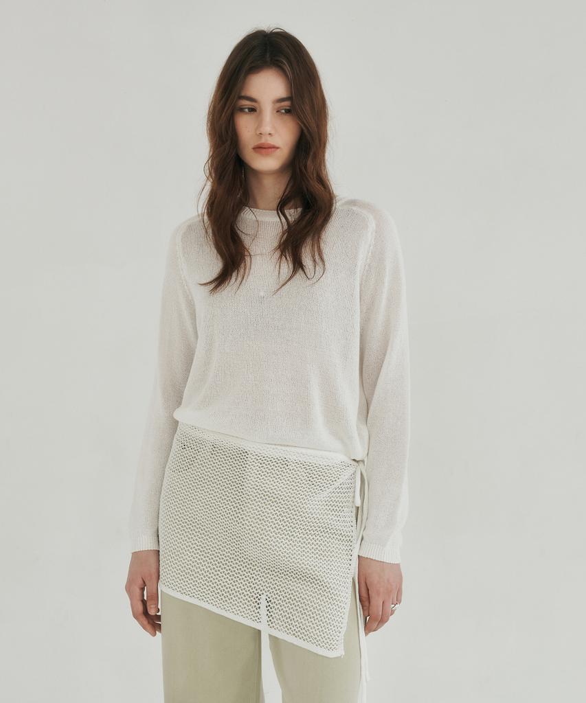LOSSYROW Mellow Wrap Knit Set White