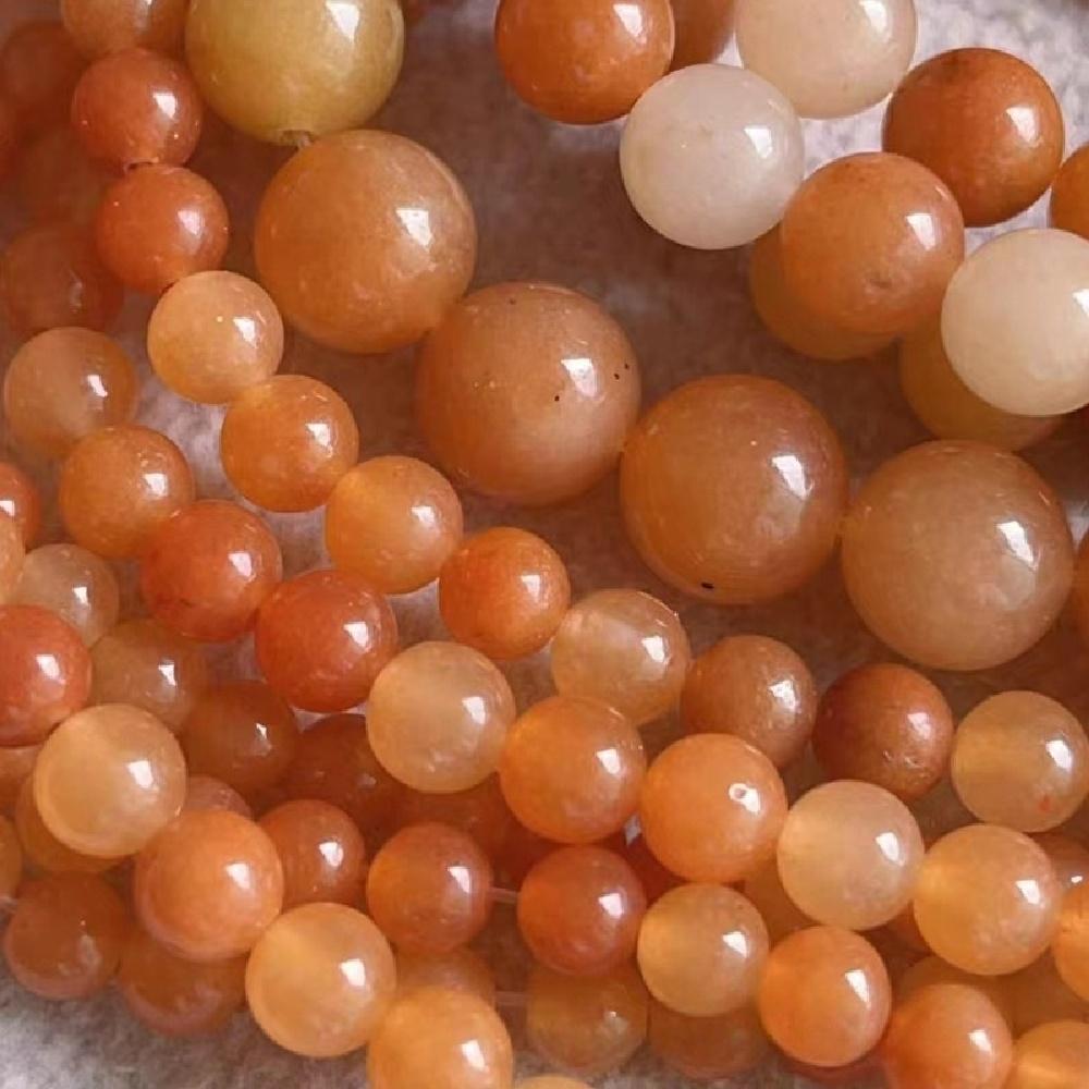 Красный Авантюрин Камень Натуральные Круглые Бусины 15" Нить Гладкие Свободные Разделительные Бусины 4/6/8/10/12 мм для Изготовления Ювелирных Изделий DIY Браслеты Аксессуары