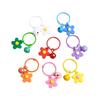 Colorful Flower Keychain With Bell Creative Metal Keyrings Flower Bells Pendant Keychain Bag Accessories Key Ring