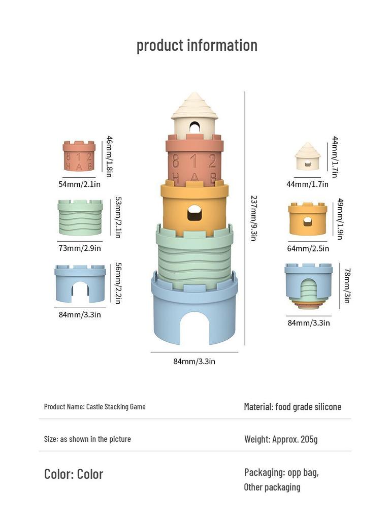 Красочные силиконовые штабелируемые и числовые строительные блоки для раннего обучения